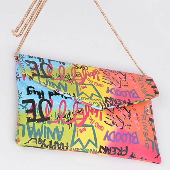 Graffiti Clutch Handbag - Picture 2 of 6